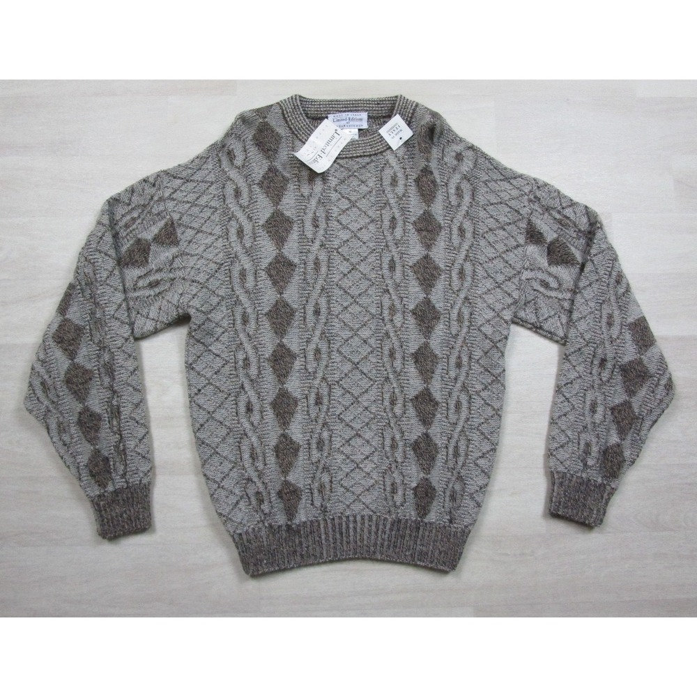 NWT Vintage 80s Expressions 3-D Knit Sweater Men's (M)‎ Made in Italy Deadstock